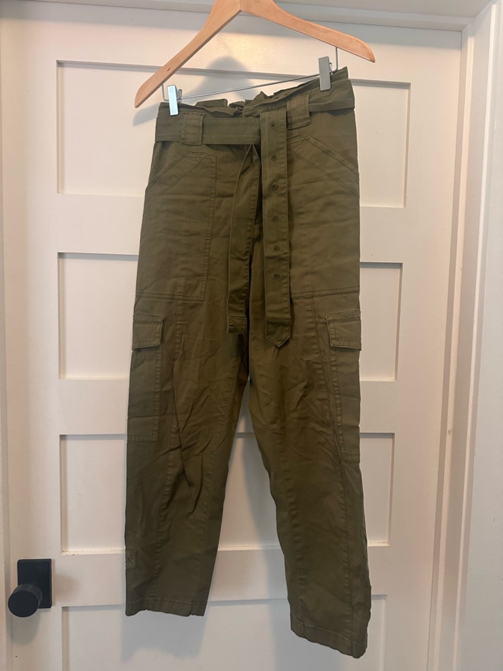 Alex Mill Olive Green Cargo Trousers with Belt